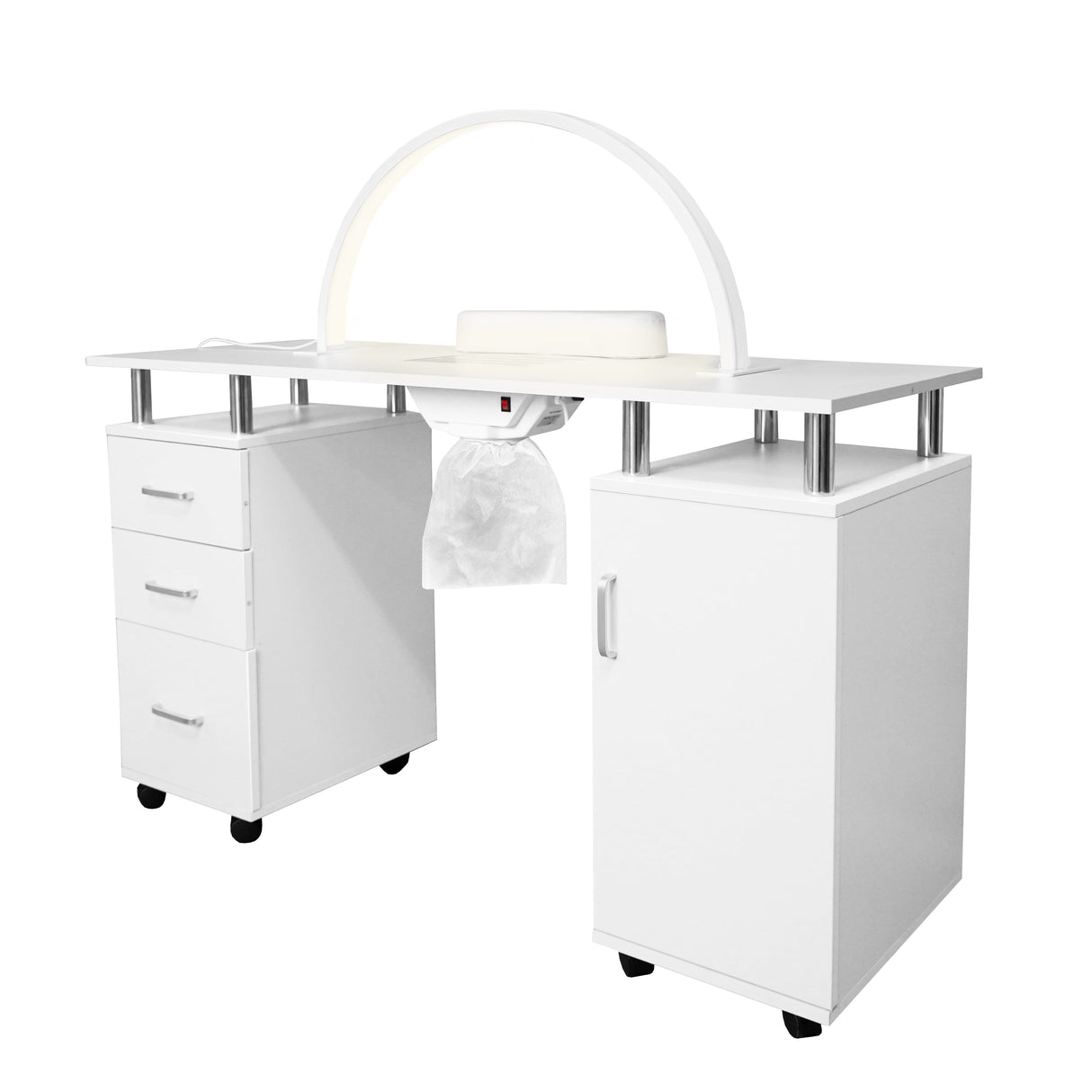 Professional Manicure Table & LED Half Moon Lamp - Used - Good