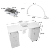 Professional Manicure Table & LED Half Moon Lamp - Used - Acceptable