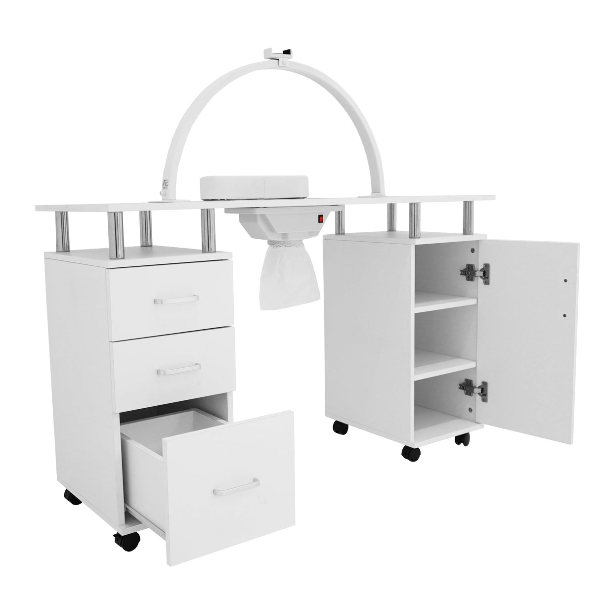 Professional Manicure Table & LED Half Moon Lamp - Used - Good