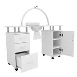 Professional Manicure Table & LED Half Moon Lamp - Used - Acceptable
