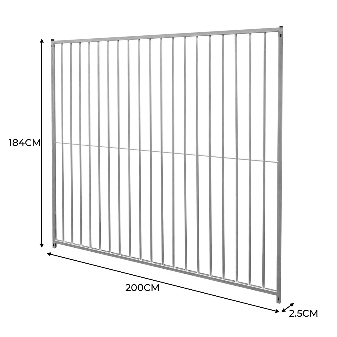 2m Dog Run Panel – 8cm Bar Spacing - Used - Acceptable