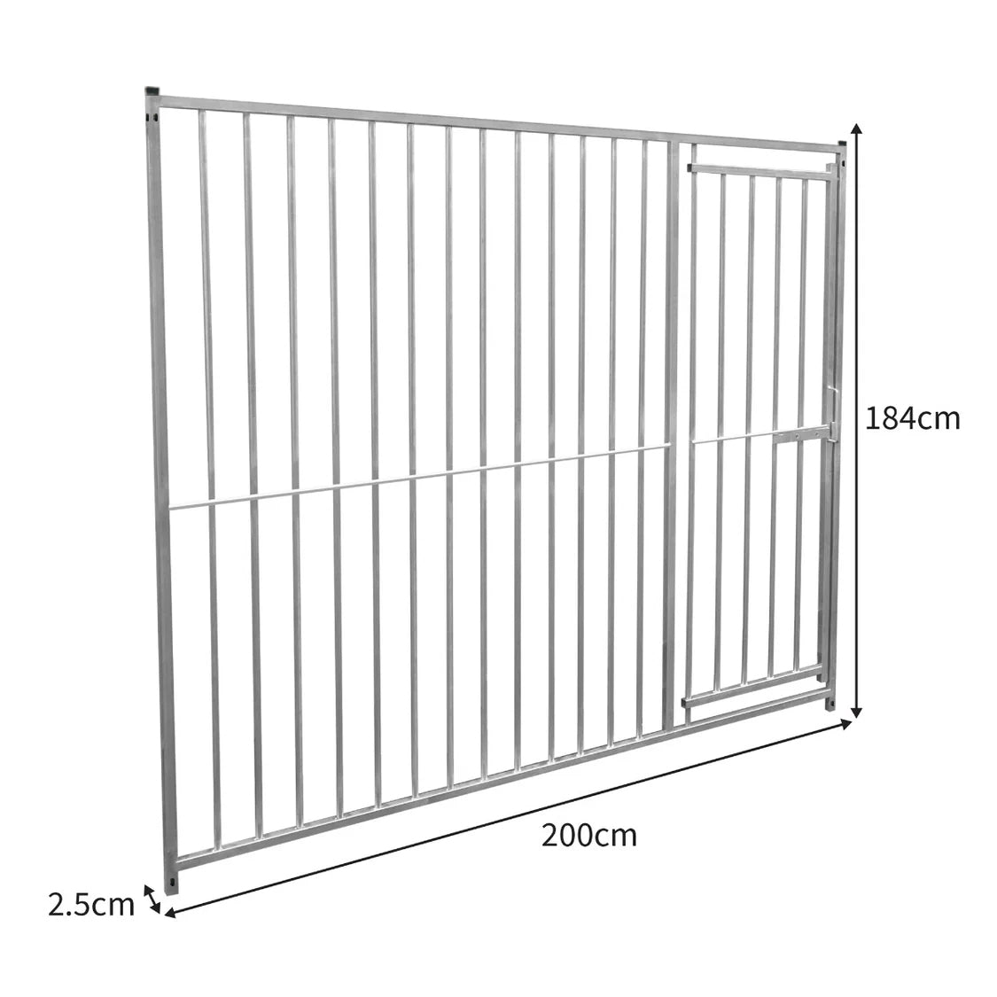 2m Dog Run Panel With Door – 8cm Bar Spacing - Used - Acceptable