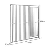 1.5m Dog Run Panel With Door – 5cm Bar Spacing - Like New