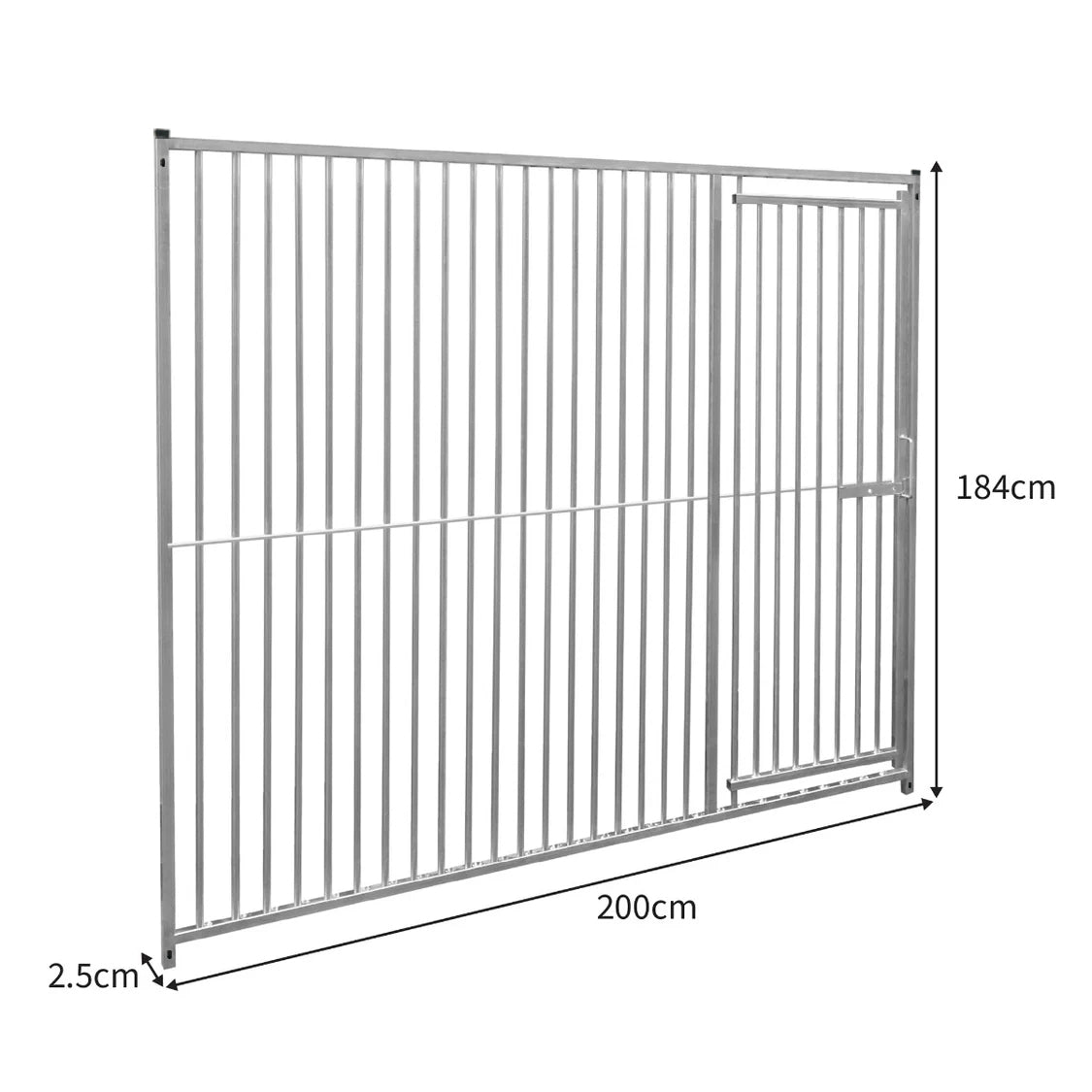 2m Dog Run Panel With Door – 5cm Bar Spacing - Used - Good