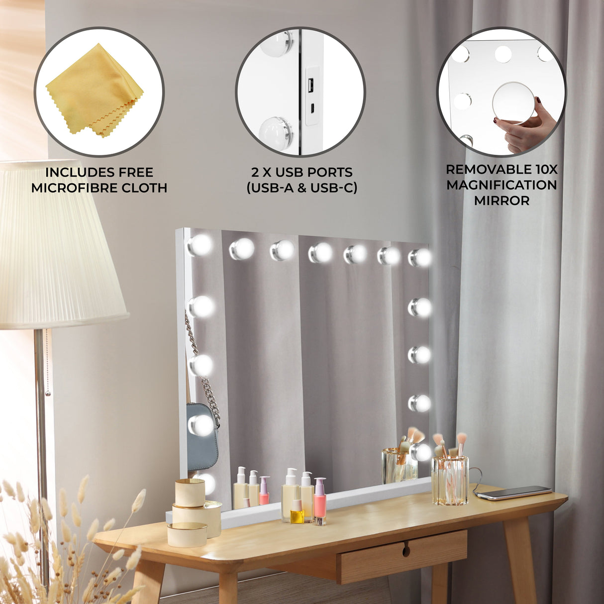 LED Bluetooth Mirror - 58 x 46cm - Used - Acceptable