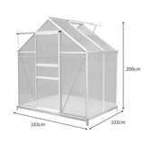 Polycarbonate Greenhouse 6ft x 4ft with Base – Silver - Like New