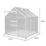 Polycarbonate Greenhouse 6ft x 6ft with Base – Silver - Like New