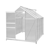 Polycarbonate Greenhouse 6ft x 8ft with Base – Silver - Like New