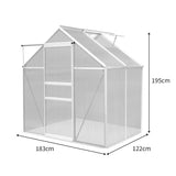 Polycarbonate Greenhouse 6ft x 4ft – Silver - Used - Acceptable