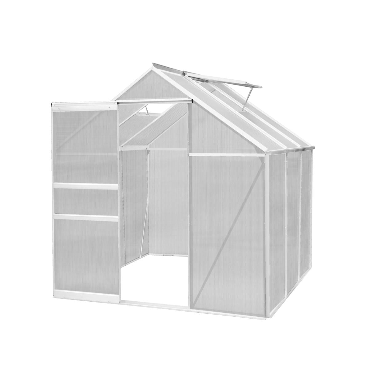 Polycarbonate Greenhouse 6ft x 6ft – Silver - Used - Very Good