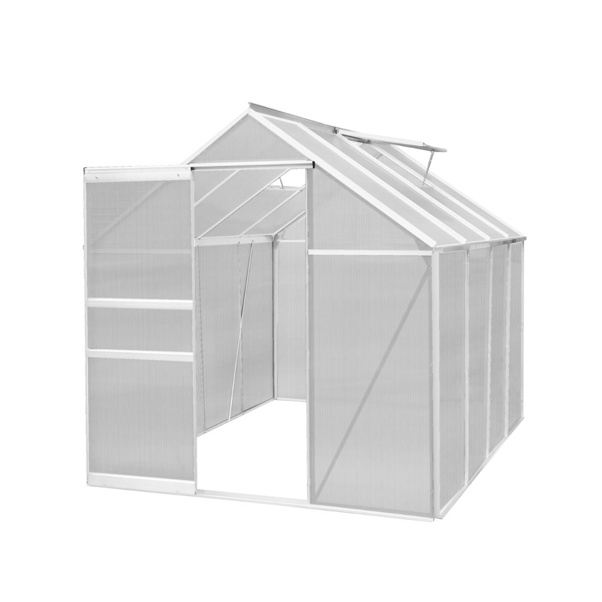 Polycarbonate Greenhouse 6ft x 8ft – Silver - Used - Very Good