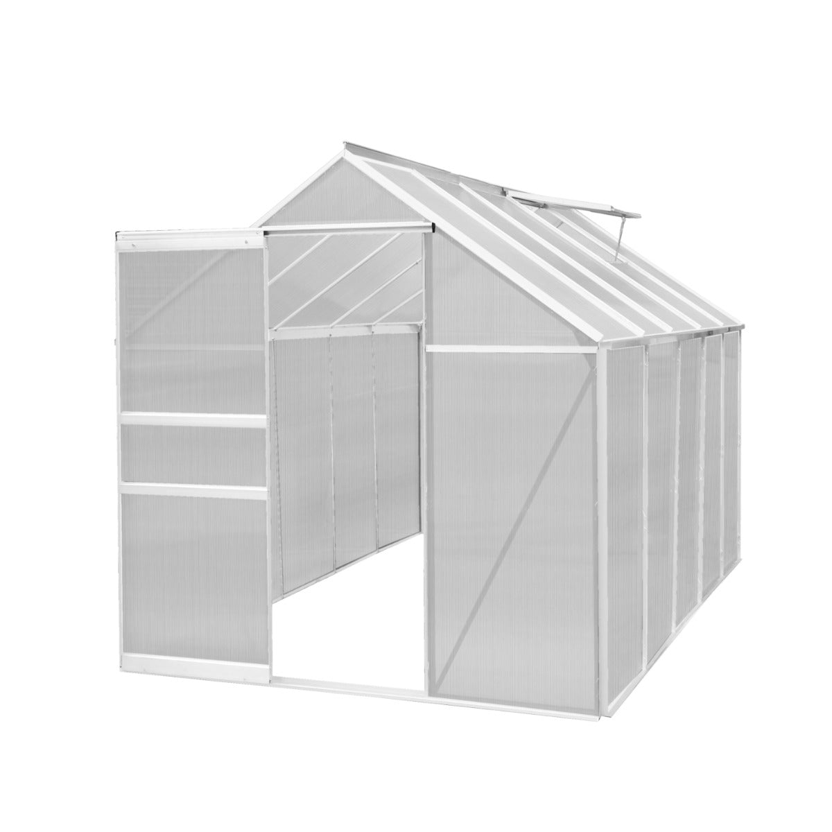 Polycarbonate Greenhouse 6ft x 10ft – Silver - Like New