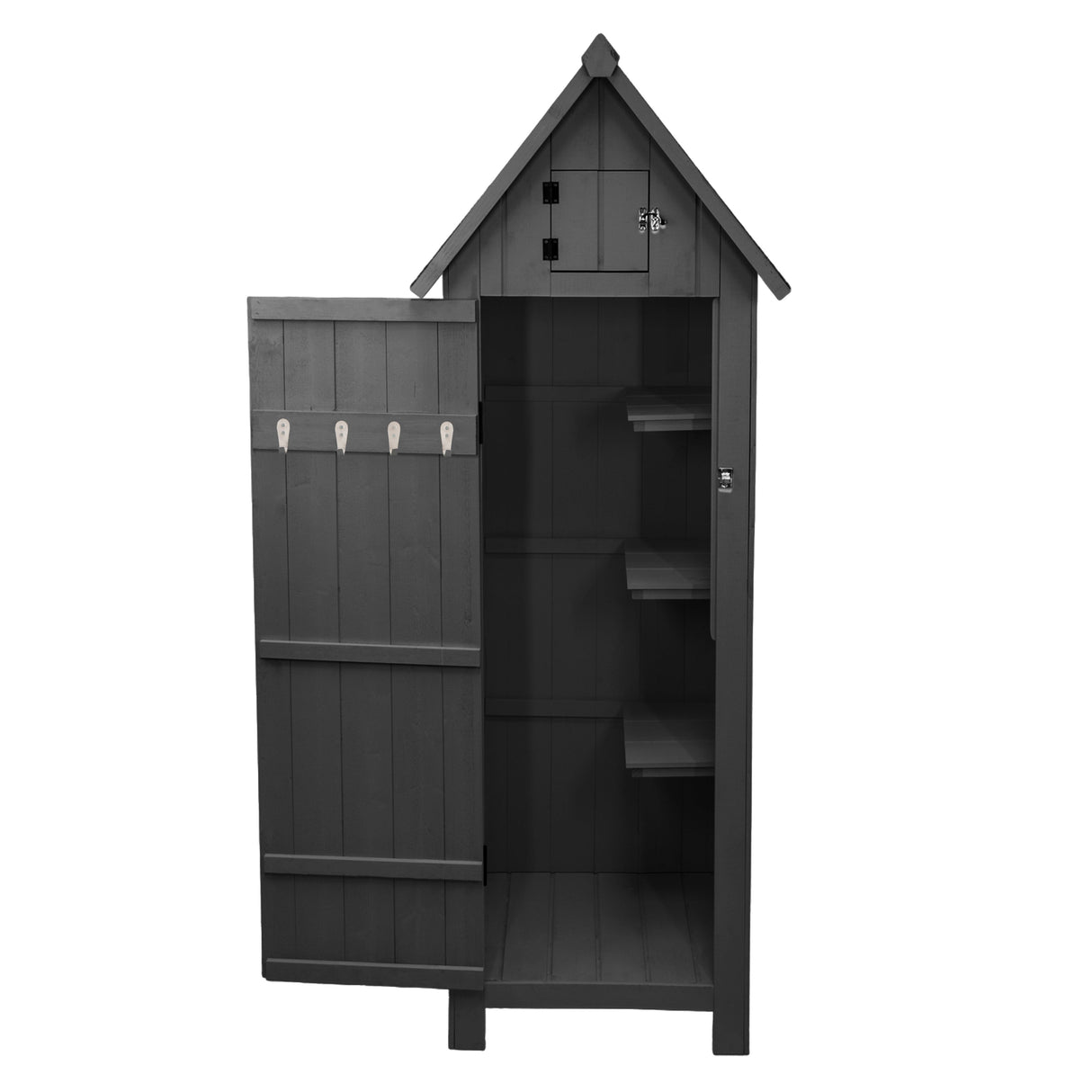 Wooden Garden Shed - Dark Grey - Used - Good