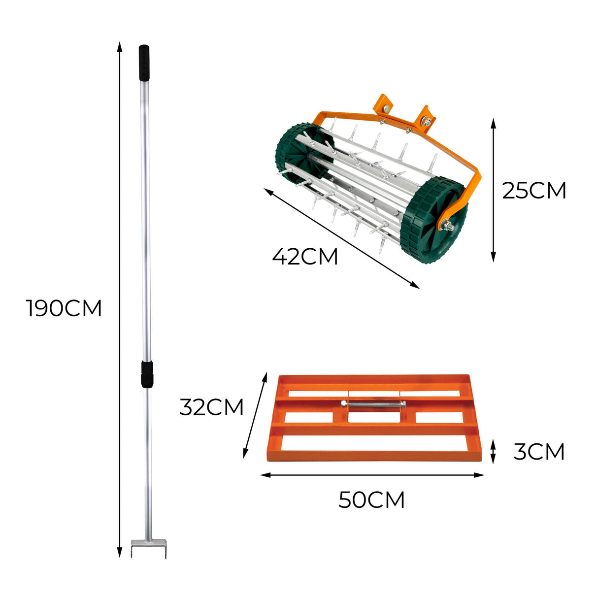50cm Lawn Leveller & Aerator – Orange - Like New