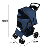 Pet Stroller with Rain Cover – Navy Blue - Used - Good