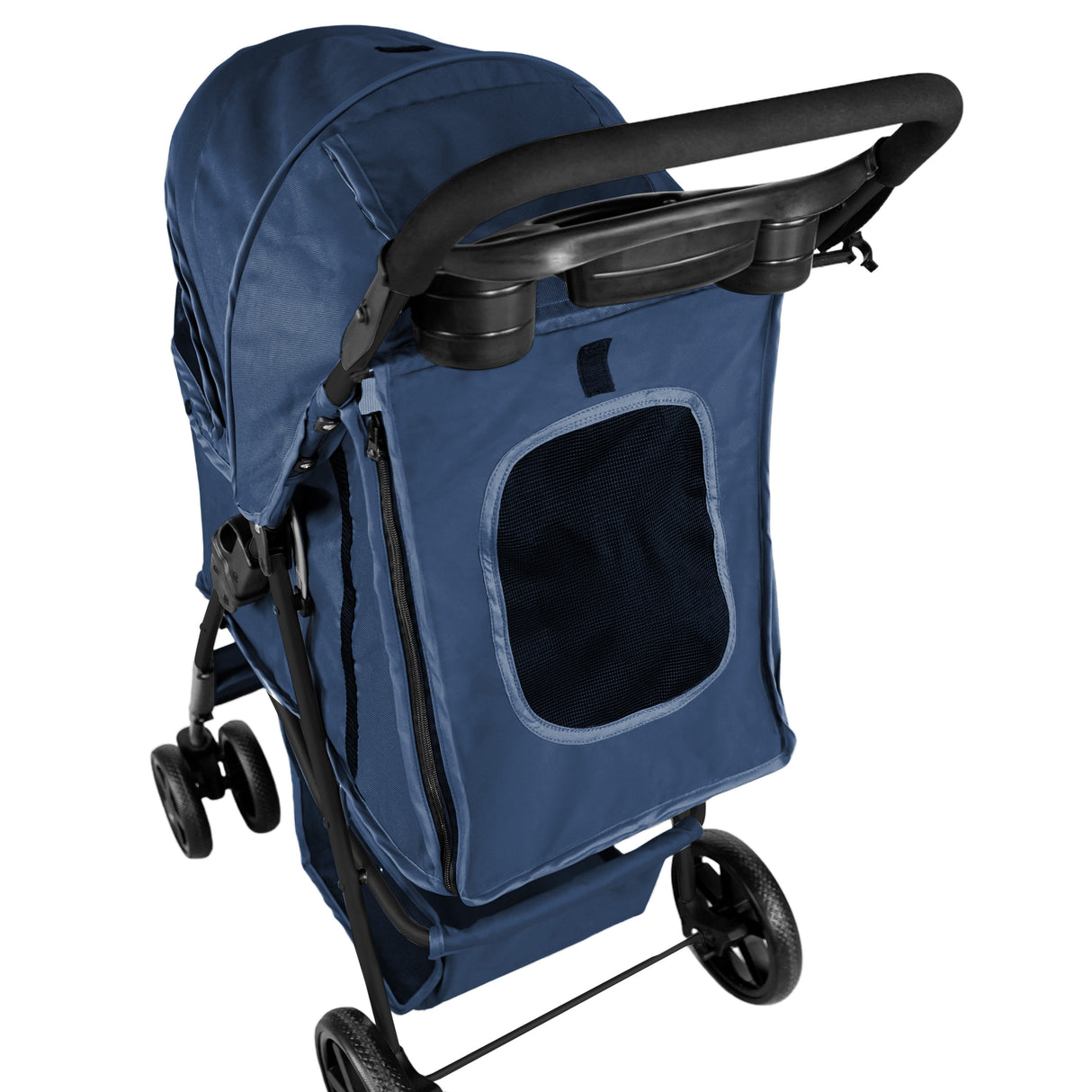 Pet Stroller with Rain Cover – Navy Blue - Like New