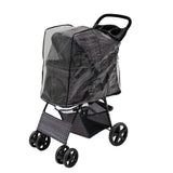 Pet Stroller with Rain Cover – Blue Tartan - Used - Good