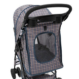 Pet Stroller with Rain Cover – Blue Tartan - Used - Good
