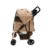 Pet Stroller with Rain Cover – Woven Beige - Used - Very Good