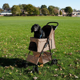 Pet Stroller with Rain Cover – Woven Beige - Like New
