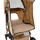 Pet Stroller with Rain Cover – Woven Beige - Like New