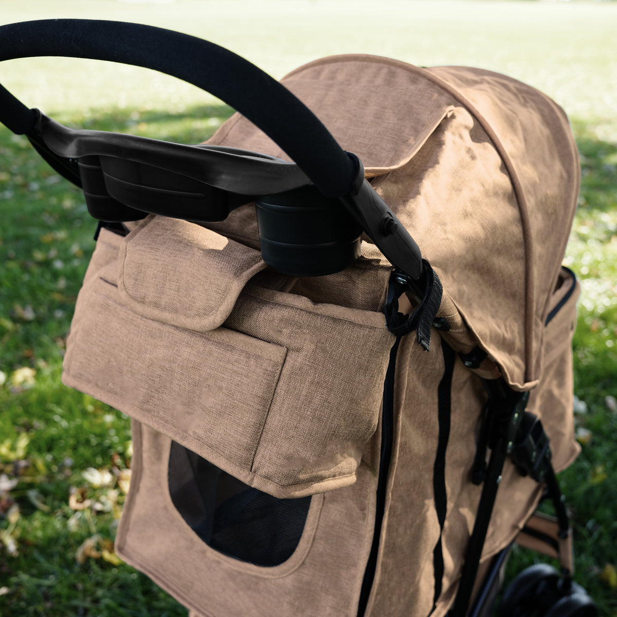 Pet Stroller Caddy Bag - Woven Beige - Like New