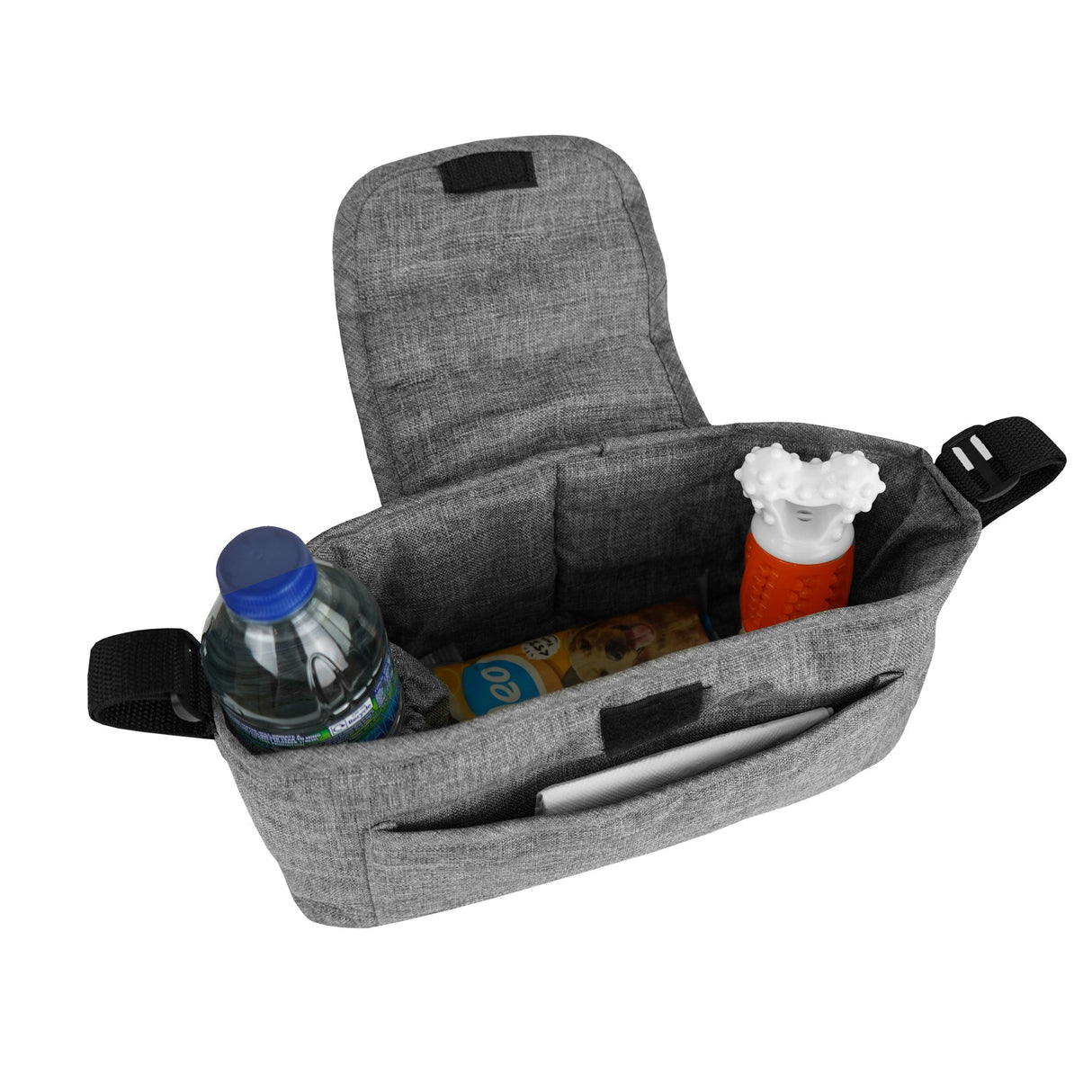 Pet Stroller with Rain Cover & Caddy Bag - Woven Grey - Used - Acceptable