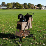 Pet Stroller with Rain Cover & Caddy Bag - Woven Beige - Used - Very Good