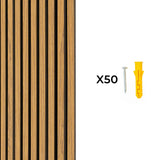 Acoustic Slat Wall Panels x 2 - Oak - Like New