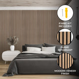 Acoustic Slat Wall Panels x 2 - Light Walnut - Like New