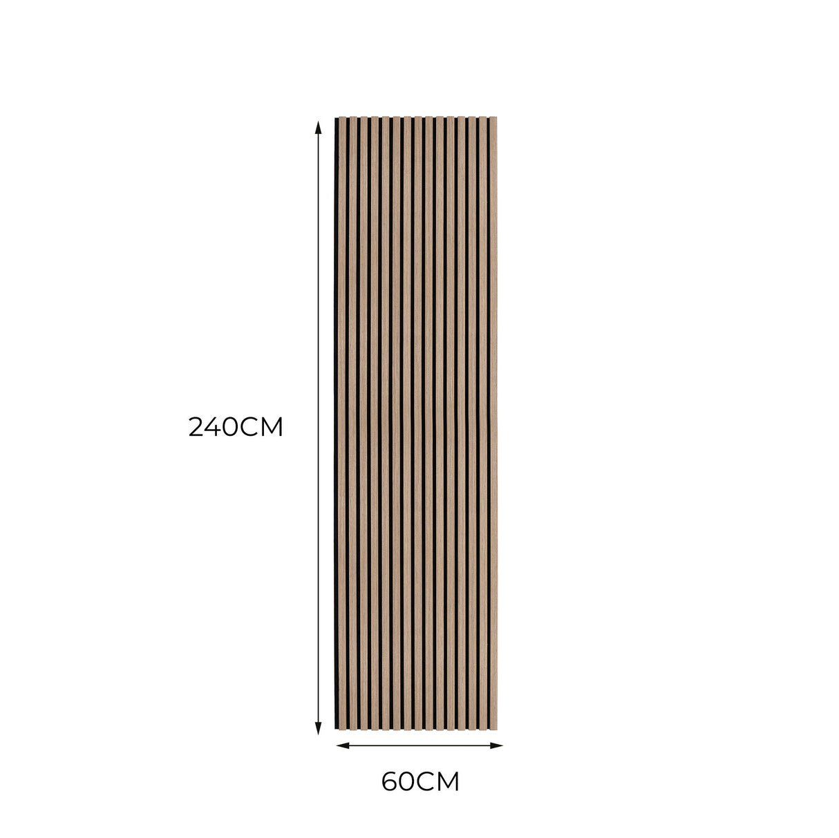 Acoustic Slat Wall Panels x 2 - Light Walnut - Like New