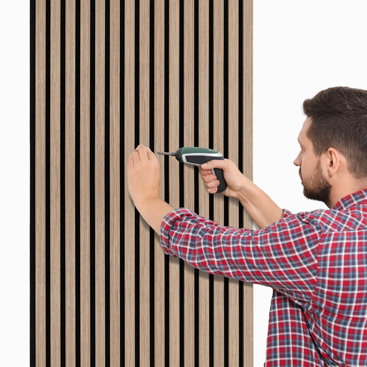 Acoustic Slat Wall Panels x 2 - Light Walnut - Like New