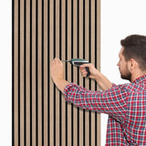 Acoustic Slat Wall Panels x 2 - Light Walnut - Like New