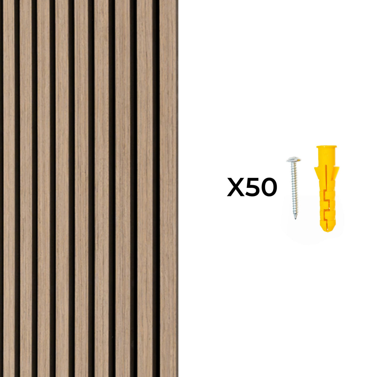 Acoustic Slat Wall Panels x 2 - Light Walnut - Like New