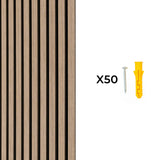 Acoustic Slat Wall Panels x 2 - Light Walnut - Like New