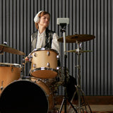 Acoustic Slat Wall Panel – Anthracite Grey - Like New