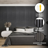 Acoustic Slat Wall Panels x 2 – Anthracite Grey - Used - Very Good