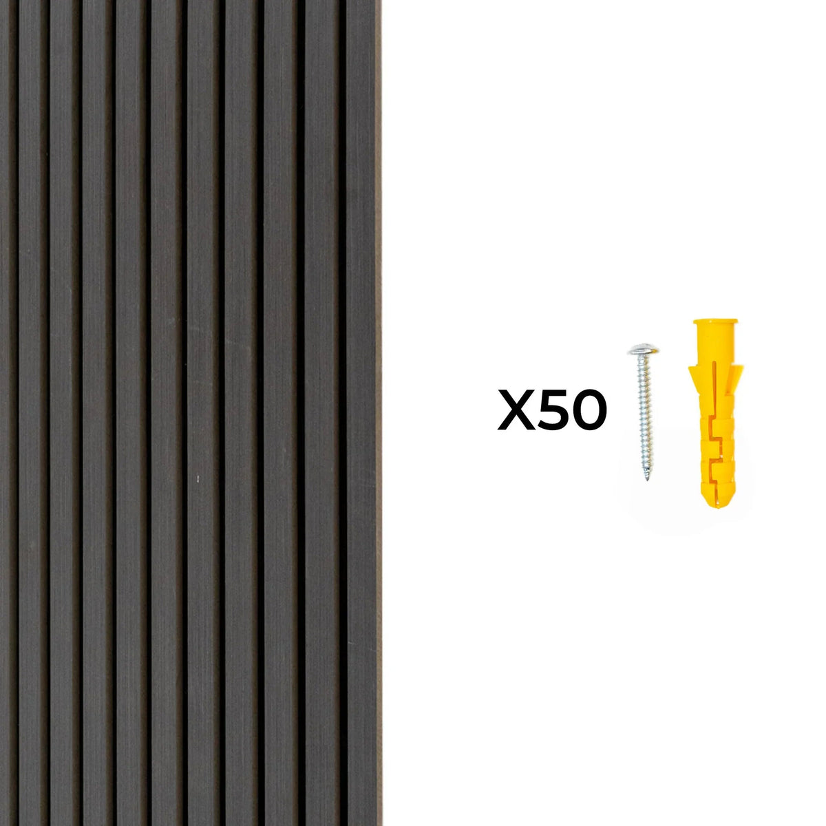 Acoustic Slat Wall Panels x 2 – Anthracite Grey - Like New
