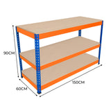 S-Rax 3 Tier Workbench - 150cm x 60cm x 90cm - Like New