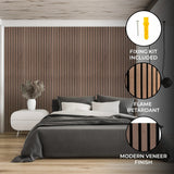 Acoustic Slat Wall Panels x 2 - Dark Walnut - Used - Acceptable