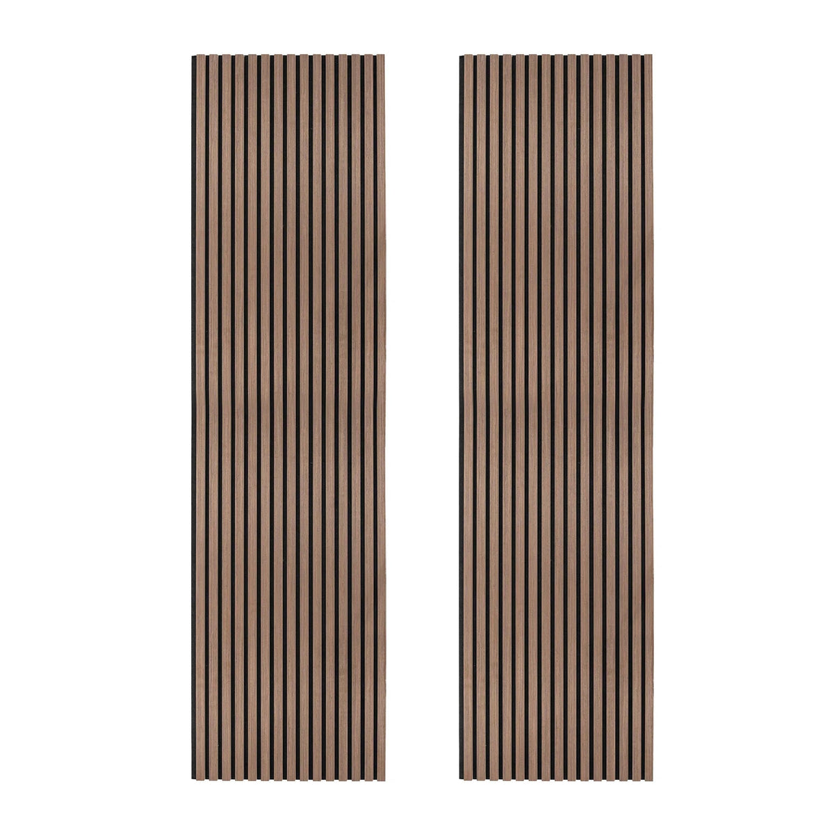 Acoustic Slat Wall Panels x 2 - Dark Walnut - Used - Acceptable