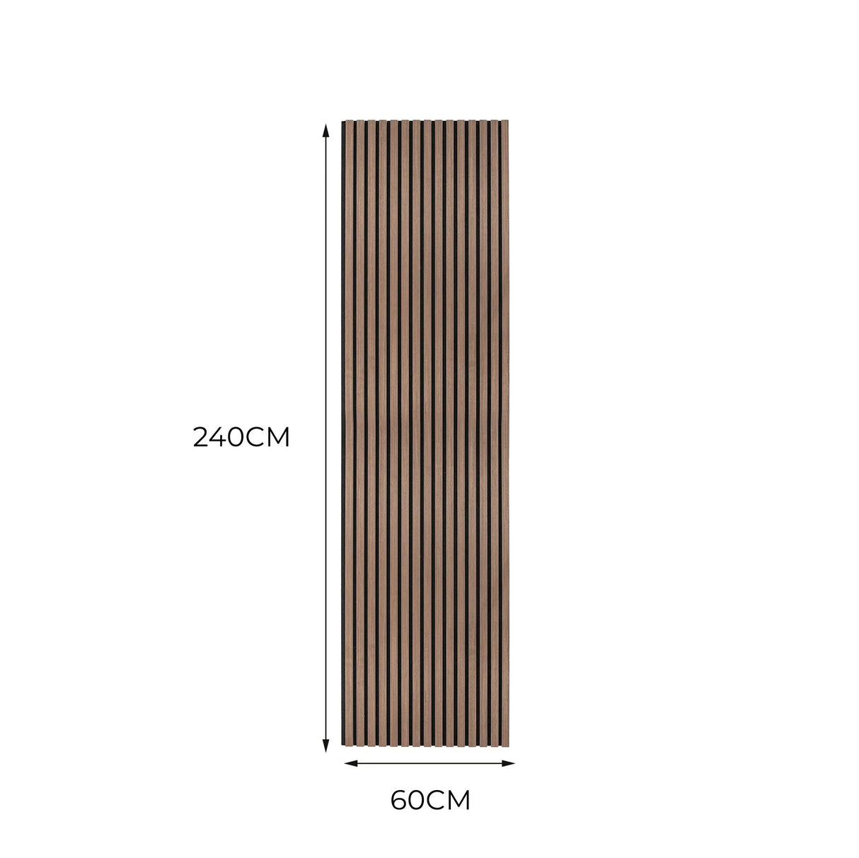 Acoustic Slat Wall Panels x 2 - Dark Walnut - Like New