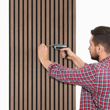 Acoustic Slat Wall Panels x 2 - Dark Walnut - Used - Acceptable