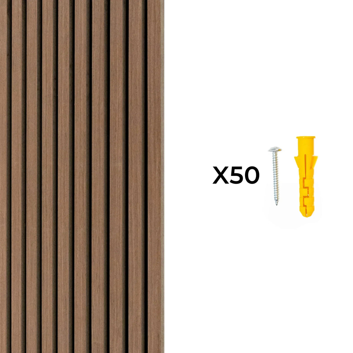 Acoustic Slat Wall Panels x 2 - Dark Walnut - Used - Acceptable