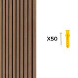 Acoustic Slat Wall Panels x 2 - Dark Walnut - Used - Acceptable