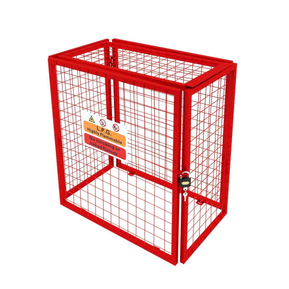 Red Gas Bottle Collapsible Mesh Cage - 90cm x 80cm x 43cm - Used - Acceptable