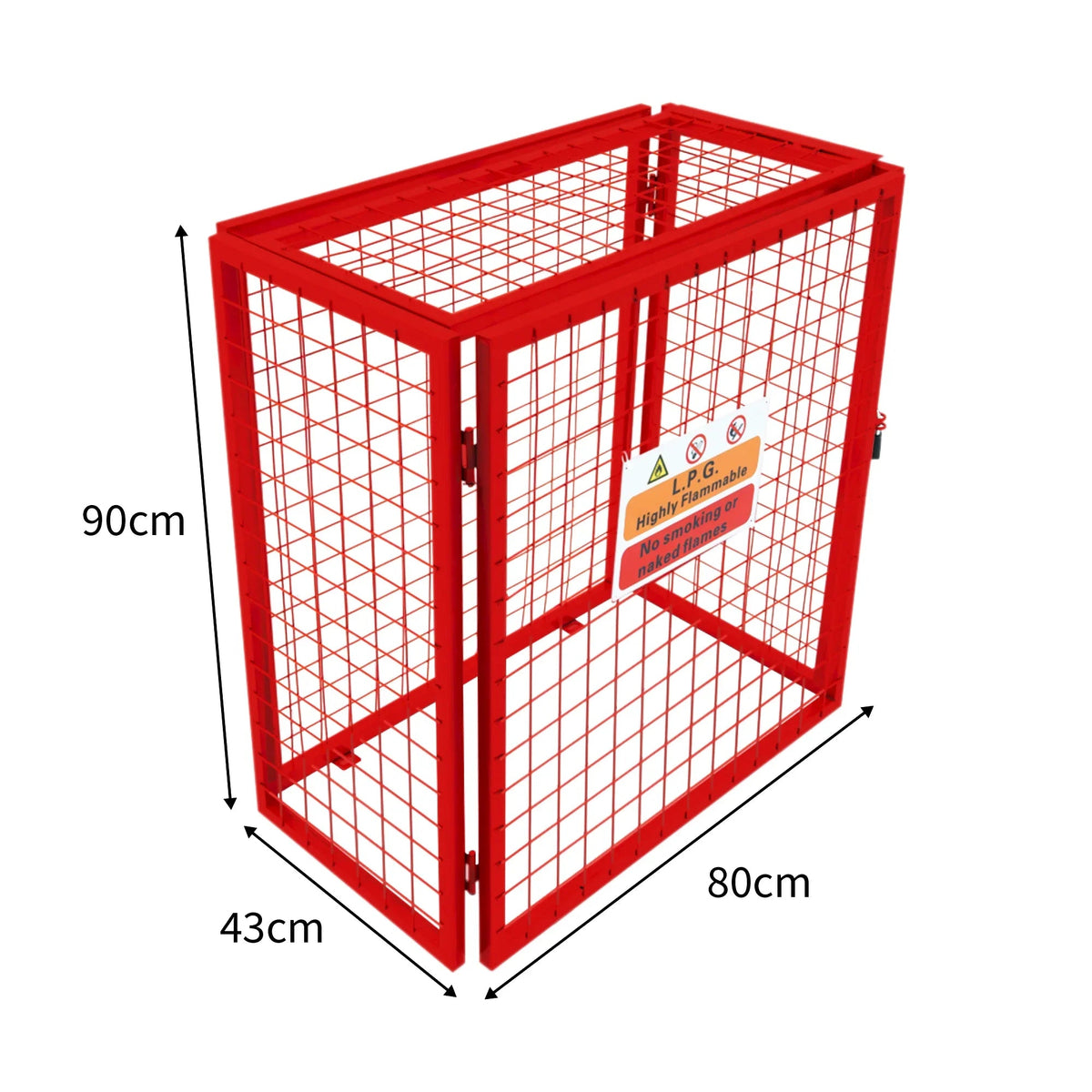 Red Gas Bottle Collapsible Mesh Cage - 90cm x 80cm x 43cm - Used - Acceptable