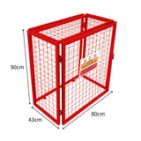 Red Gas Bottle Collapsible Mesh Cage - 90cm x 80cm x 43cm - Used - Acceptable