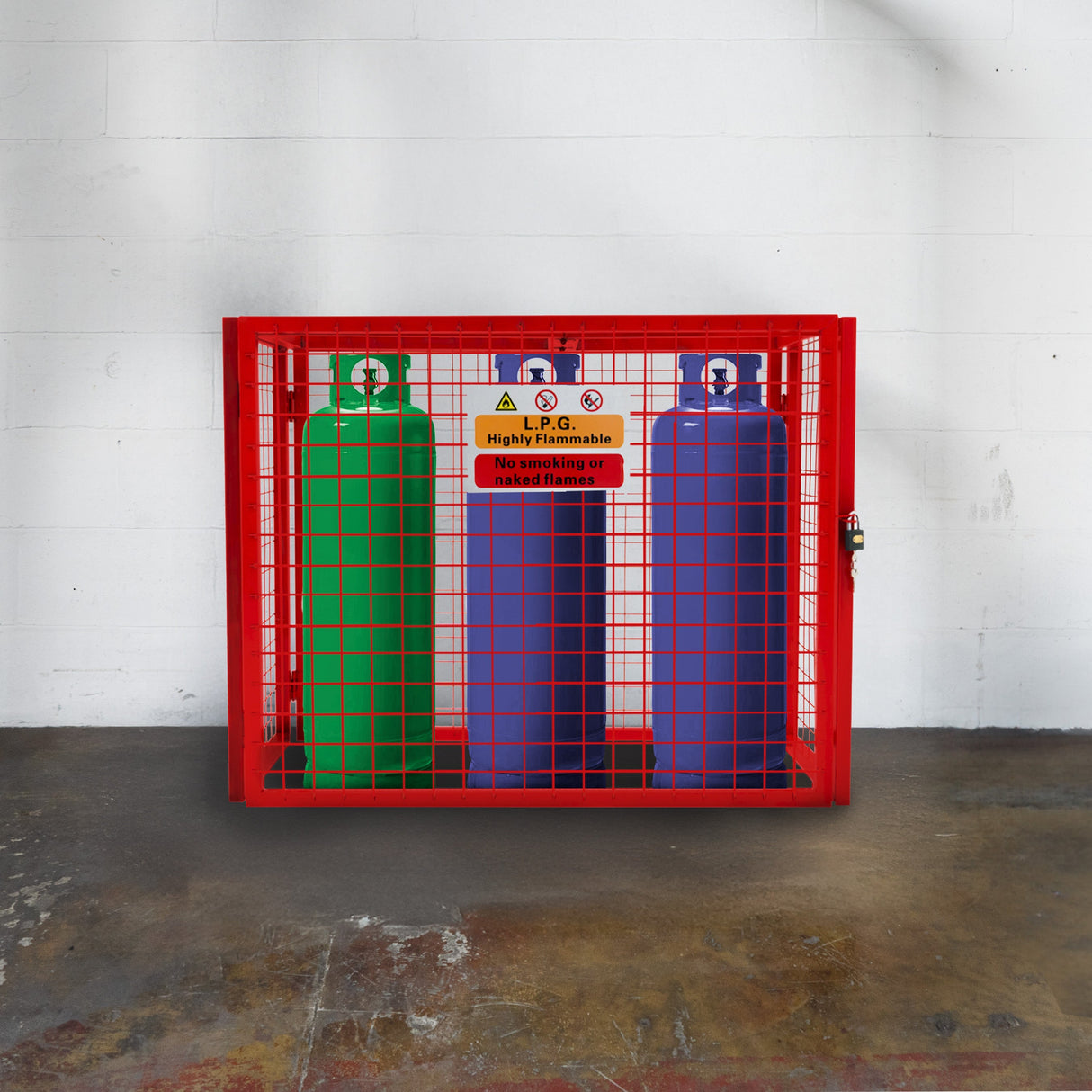 Red Gas Bottle Collapsible Mesh Cage - 92cm x 110cm x 50cm - Used - Acceptable