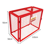 Red Gas Bottle Collapsible Mesh Cage - 92cm x 110cm x 50cm - Used - Acceptable
